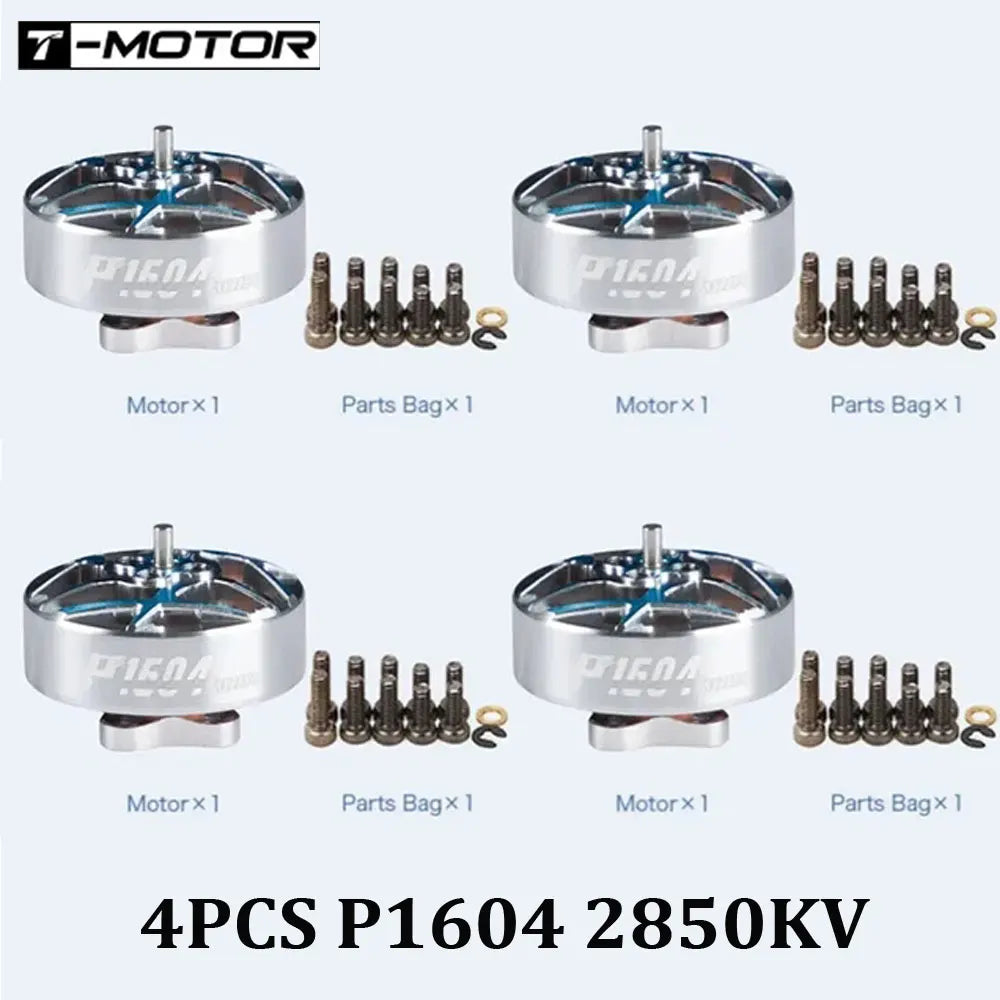 T-Motor P1604 FPV Brushless Motor — KV2850 6S / KV3800 4S, 2mm Shaft for 3.5-Inch Freestyle Sub-250g Racing Drone