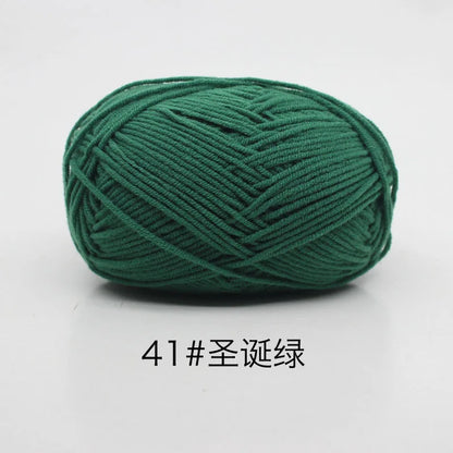 40-50g/Set 4ply Milk Cotton Knitting Yarn – Dyed Lanas for Crochet, Sweaters, Hats & Dolls, Affordable Craft Supplies