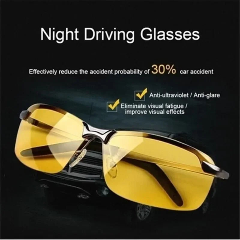 Anti-UV Night Vision Cycling Sunglasses — Polarized Day & Night Driving Glasses for Men, Stylish Outdoor Eyewear