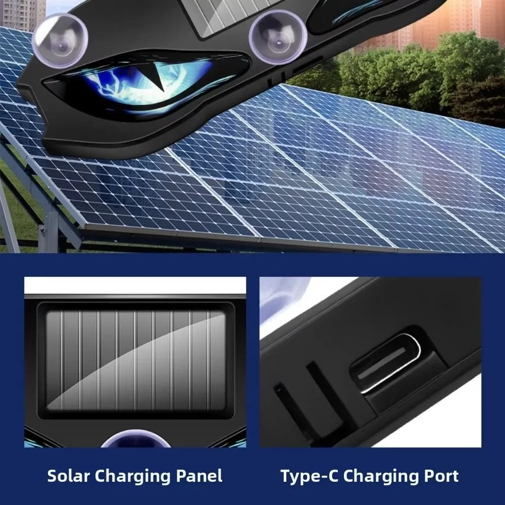 KEVANLY Solar Demon Eye Car Light - Dynamic Flashing Safety Warning & Vehicle Signal Light