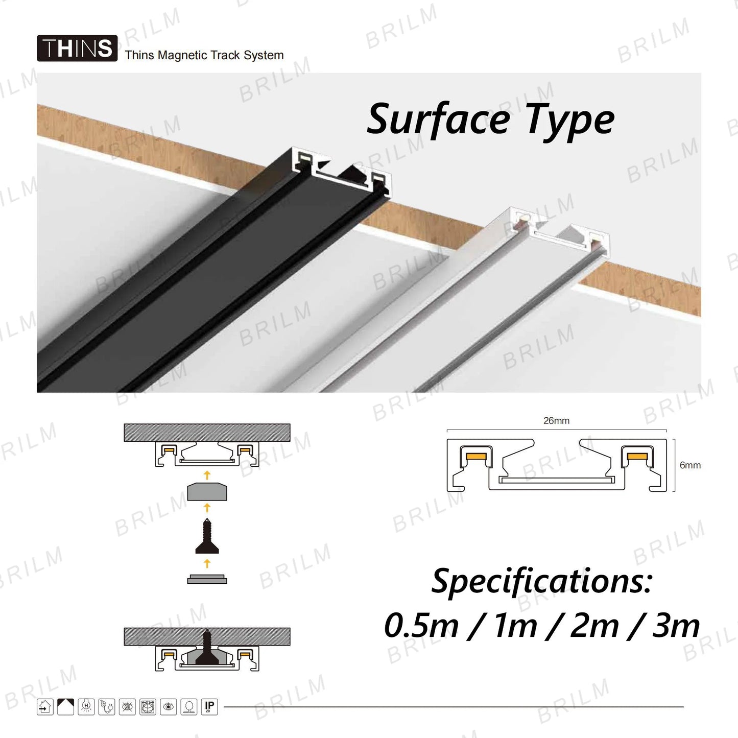 Ultra-Thin 6mm Magnetic Track Light – Dimmable LED Spot Lamp with Smart Tuya Zigbee Gateway