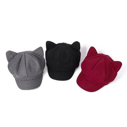 Autumn Winter Wool Newsboy Cap – Solid Octagonal Beret Hat for Women & Men, Casual Painter Style
