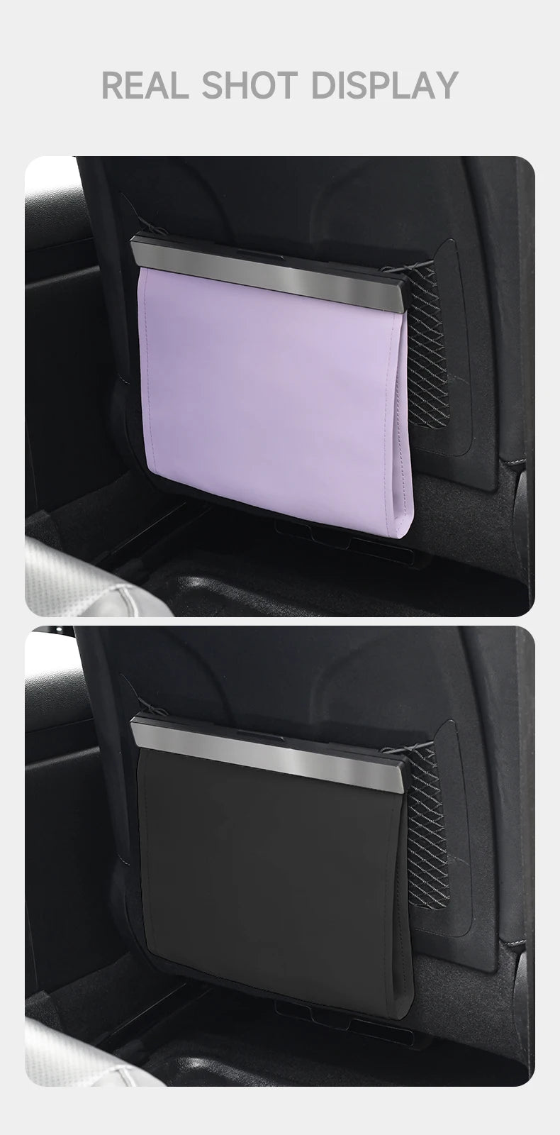 Car Garbage Bag with LED – Waterproof Magnetic Adsorption Storage, Leather Seat Hanging Trash Can, Leak-Proof Storage Pocket