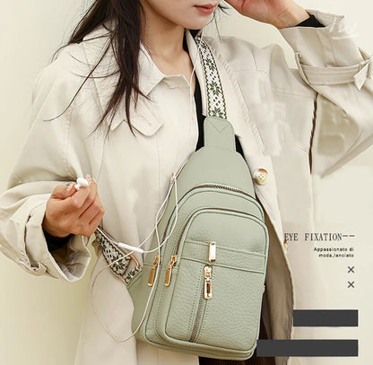 2024 New Women's PU Leather Chest Bag – Fashion Crossbody Shoulder Bag, High-Quality Casual Sac à Main