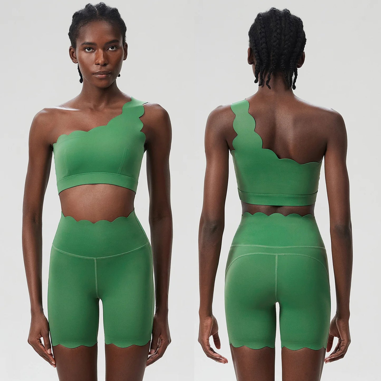 2PCS Women’s Seamless Yoga & Fitness Set – Sports Bra with Leggings & Gym Shorts Workout Outfit