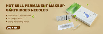 10PCS BIOMASER Disposable Tattoo Needles — Permanent Makeup Cartridges for Eyebrow & Lip, 1R/2R/3R/5R