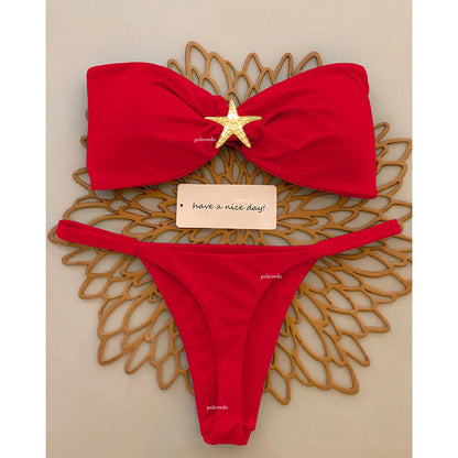 2025 Women’s Push-Up Bikini Set – Sexy Micro Swimwear, Bandeau Brazilian Beach & Pool Bathing Suit