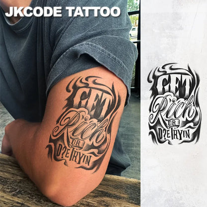 Semi-Permanent Temporary Tattoos - Waterproof Realistic Graffiti, Totem, Hip-Hop & Plant Design Body Art
