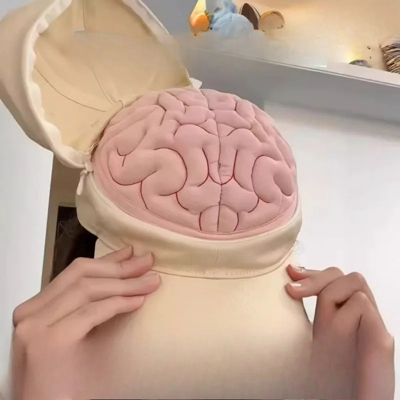 Brain-Shaped Baseball Cap - Creative Open-Close Design Fashion Hat for Men and Women