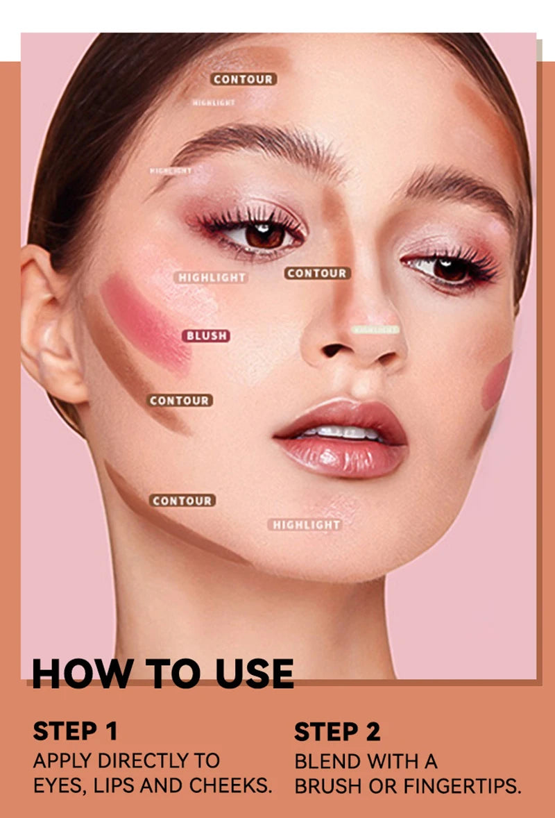 Face Pearl Stone Highlighter Stick – Long-Lasting Contour & Brightening Cheek Illuminator Makeup