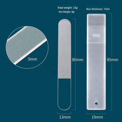 Transparent Nano Glass Nail File - Professional Nail Sanding Polishing Grinding Tool for Manicure & Nail Art