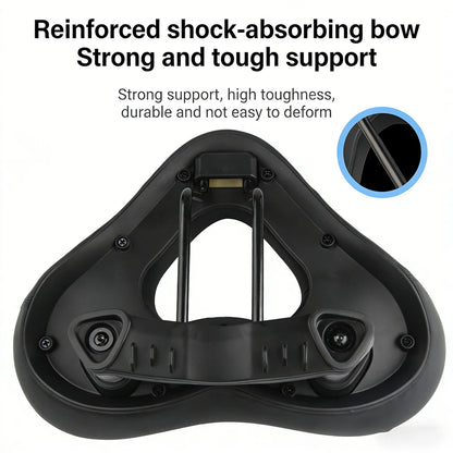 Ergonomic Bike Saddle - Thick Soft Shock-Absorbing Hollow Breathable Seat for Mountain & Road Bikes