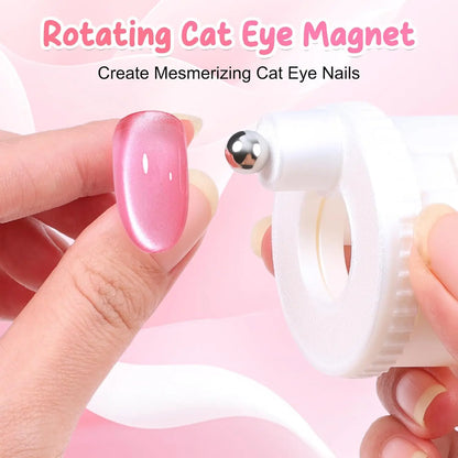 Cat Eye Nail Magnet - Rotating Wide Light Glass Bead Magnetic Tool for Gel Polish Nail Art