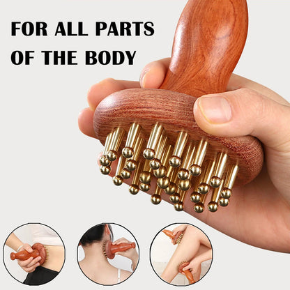 Brass Gua Sha Body Massager — Metal Skin Scraping Board for Muscle Relief & Lymphatic Massage