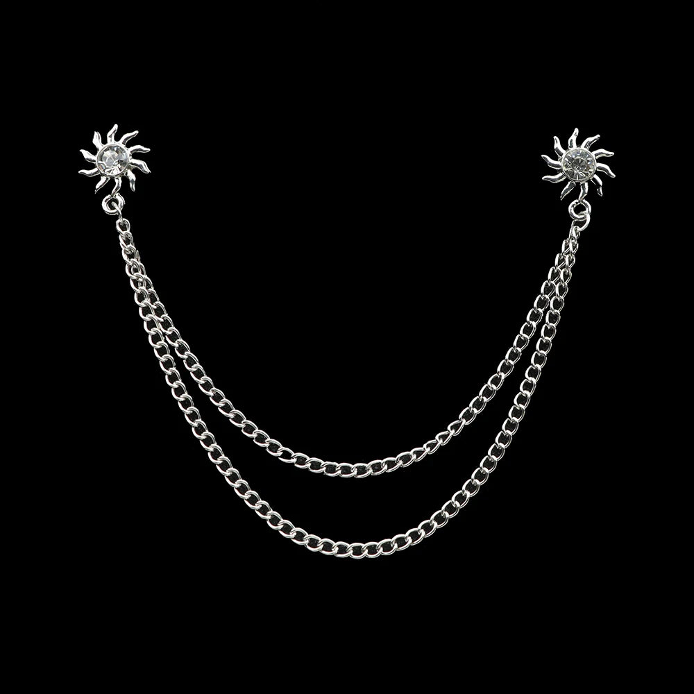 Fashion Gentleman Tassel Brooch – Men’s Suit & Shirt Lapel Pin with Chain, Pearl & Star for Wedding or Party
