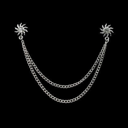 Fashion Gentleman Tassel Brooch – Men’s Suit & Shirt Lapel Pin with Chain, Pearl & Star for Wedding or Party