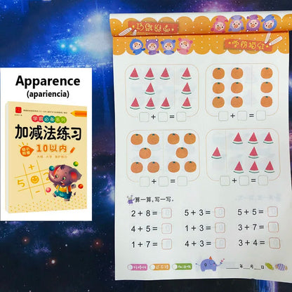 80-Page Children’s Math Copybook — Addition & Subtraction Handwriting Practice, Preschool Mathematics Exercise Book