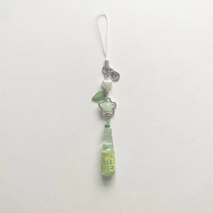 Handmade Ramune Soda Bottle Charm - Cute Phone Strap Keychain Bag Pendant Gift Accessory