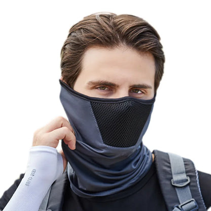 Outdoor Men's Hiking & Cycling Neck Gaiter Mask – Breathable UV Protection Face Cover for Sports, Motorcycle, Summer Use