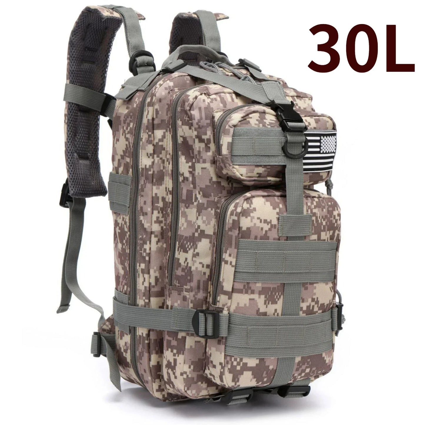 30L/50L Waterproof Nylon Backpack – 1000D Tactical Outdoor Bag for Camping, Hiking, Fishing & Hunting