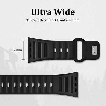 Sport Silicone Strap for Apple Watch - Compatible with Ultra 49mm, 45mm, 44mm, 42mm, Series 9, 8, 7, 6, SE, 5, 4, Wrist Band Bracelet