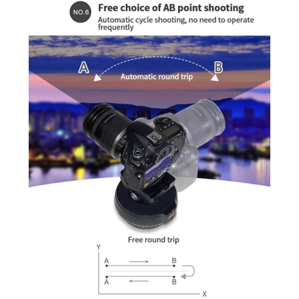 Desiontal YT-1200 Rotation Panoramic Remote Control - Pan Tilt Motorized Tripod Electric Head for Phones & Cameras
