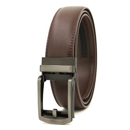 Genuine Leather Men’s Belt - Cowhide Luxury Automatic Buckle Business Casual Designer Waist Belt