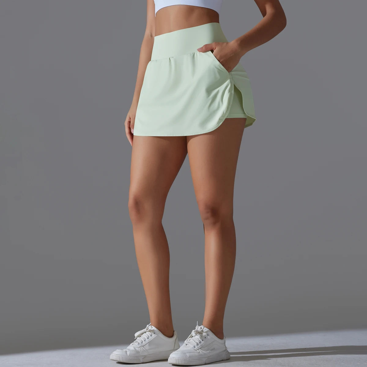 Outdoor Sports High Waist Yoga Skirt — Breathable Badminton Tennis Active Fitness Athletic Short Skirt