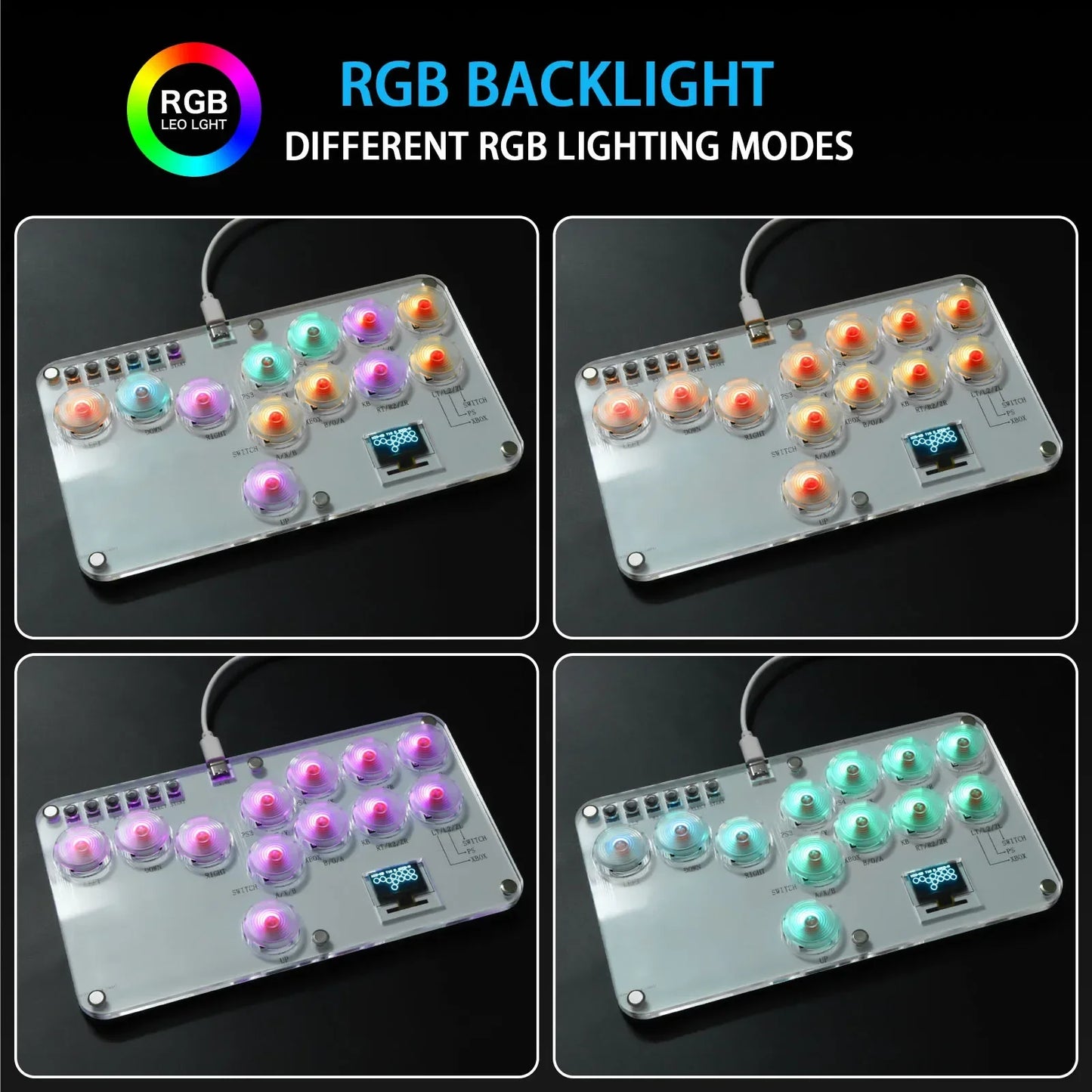 RGB Arcade Hitbox Fightstick Controller – For PS4/PS5, Xbox, Switch, Steam, Arcade Fighting Games