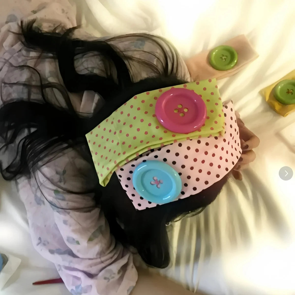 Retro Polka Dot Button Headband - Y2K French Style Cute Sweet Hair Accessory