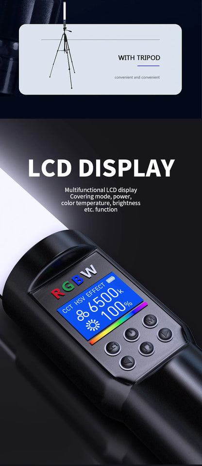 RGB Photography Video Light Stick – Colorful LED Wand with Tripod Stand for Party, Fill Light, and Speedlight