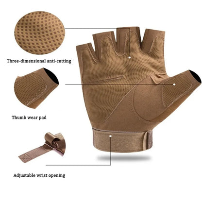 Tactical Half Finger Gloves – Paintball, Airsoft, Combat, Anti-Skid, Full Finger Bicycle Gloves, Protective Gear for Men