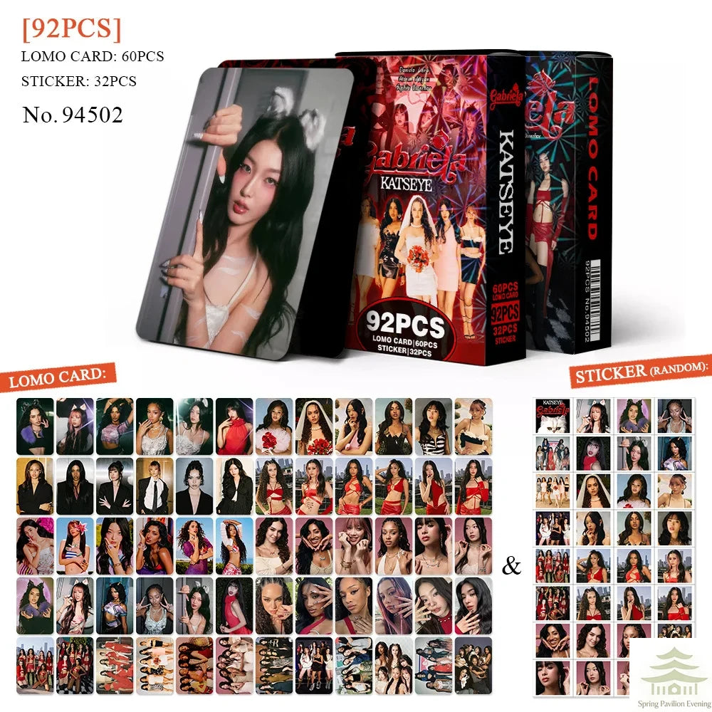 92Pcs Lomo Cards & Stickers Set - HD Aesthetic Photo Collectible Cards Gift for Fans
