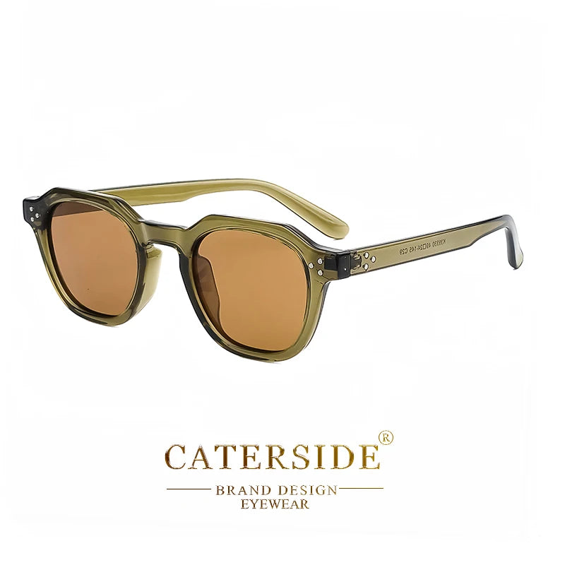 CATERSIDE Retro Polarized Sunglasses – Ultralight TR90 Frame Polygon Style for Men & Women, High-Quality Travel Eyewear