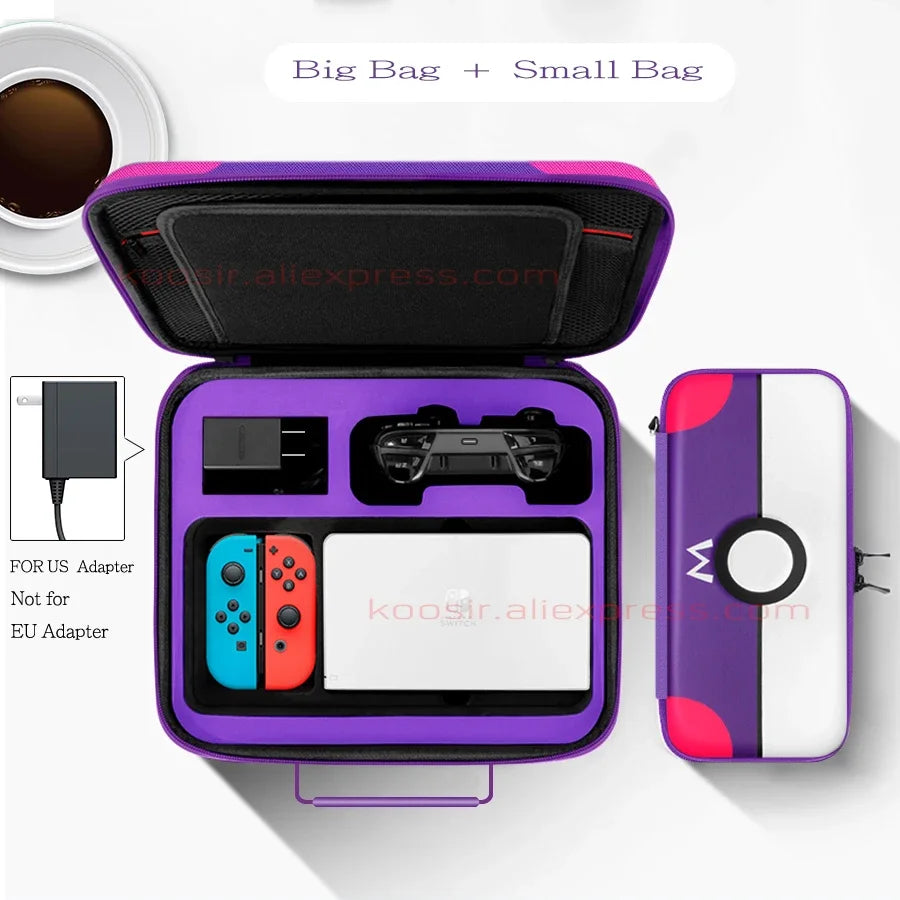 Cute Carrying Case for Nintendo Switch — Hard Shell Storage & Shoulder Bag for Switch OLED Console & Accessories