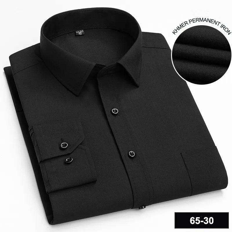 Men’s Plaid Stripe Long Sleeve Shirt - Casual Business Formal Office Shirt with Single Pocket for All Seasons