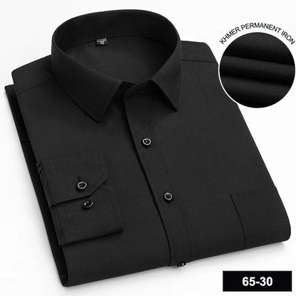 Men’s Plaid Stripe Long Sleeve Shirt - Casual Business Formal Office Shirt with Single Pocket for All Seasons