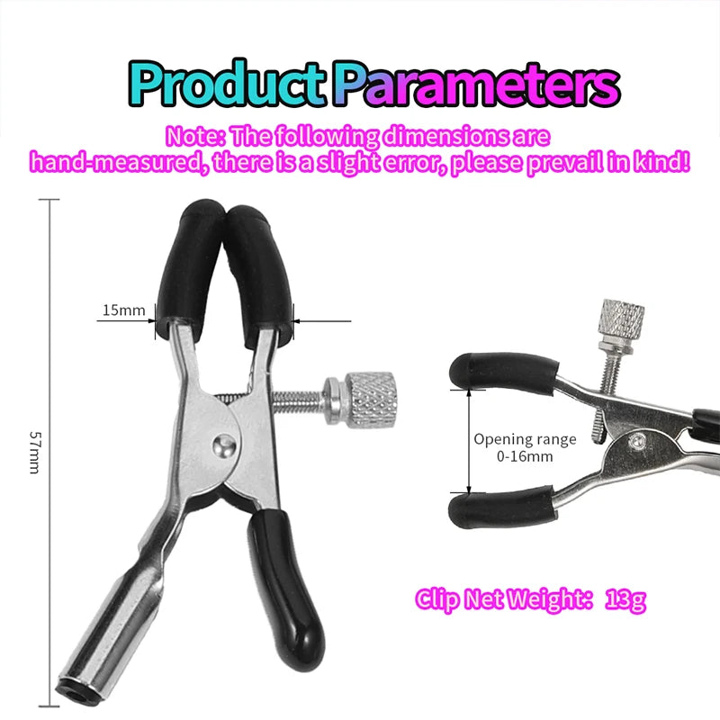 Electric Nipple Clamps and Stimulation Clips - Adult Sensory Play Accessories for Couples and Intimate Use