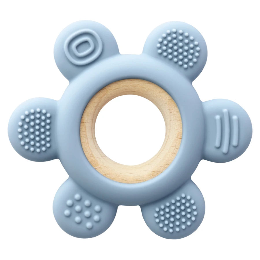 Baby Silicone Teether Necklace - Rudder Shape BPA Free Sensory Chewing Toy for Infant Teething Relief