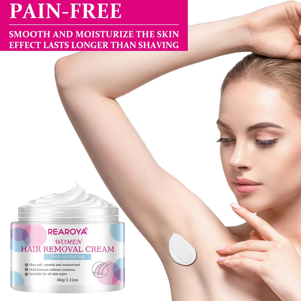 Hair Removal Cream – Painless Epilator for Intimate Areas, Hair Growth Inhibitor for Men & Women, Smooth Body Care Depilatory Cream