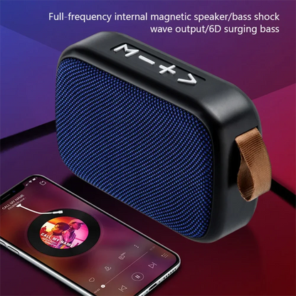 Wireless Mini Bluetooth Speaker – Fabric Design, TF Card Support, 3D Stereo Sound for Outdoor Use