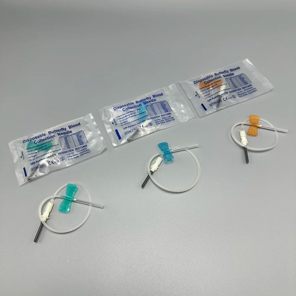 50pcs Disposable Butterfly Blood Collection Needles — Double Wing Type for Pets, Cats & Dogs, Animal Care Supplies