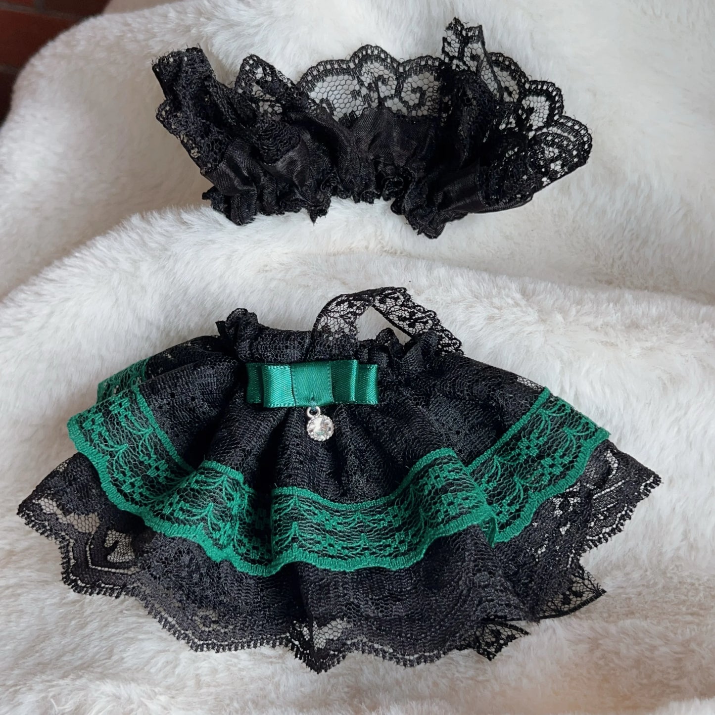 10cm Skullpanda Doll Clothes – Vintage Princess Dress Set with Headwear, Winter Symphony Series