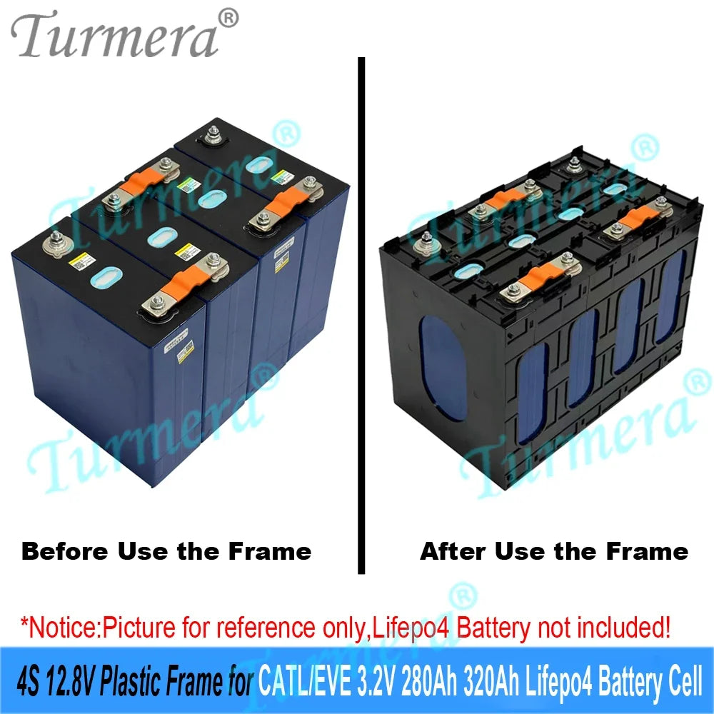 12V LiFePO4 Battery Cell Holder Frame - Flame-Retardant ABS/PC Case for CATL & EVE 105Ah–320Ah Cells