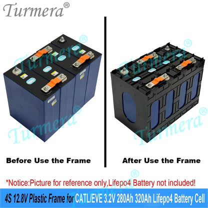 12V LiFePO4 Battery Cell Holder Frame - Flame-Retardant ABS/PC Case for CATL & EVE 105Ah–320Ah Cells