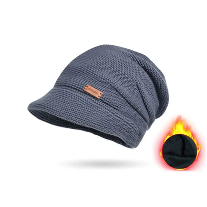 Autumn Winter Soft Plush Knitted Hat - Warm Thickened Fleece Lined Beanie for Women and Girls, Windproof Short Brim Casual Outdoor Bonnet