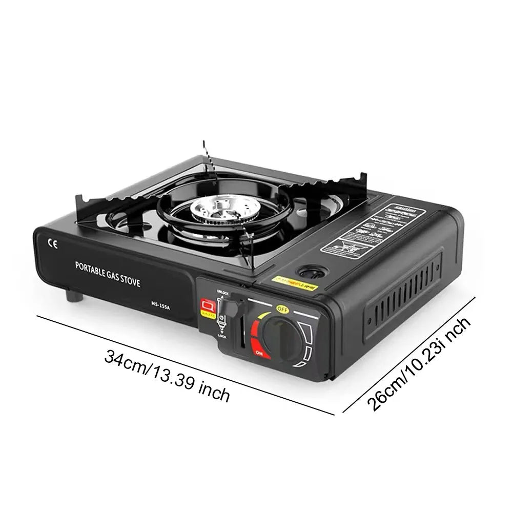 Portable Butane Camping Stove - Adjustable Gas Stove with Safety Lock for Indoor & Outdoor Cooking
