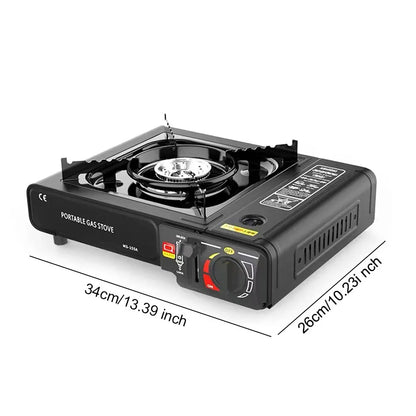 Portable Butane Camping Stove - Adjustable Gas Stove with Safety Lock for Indoor & Outdoor Cooking
