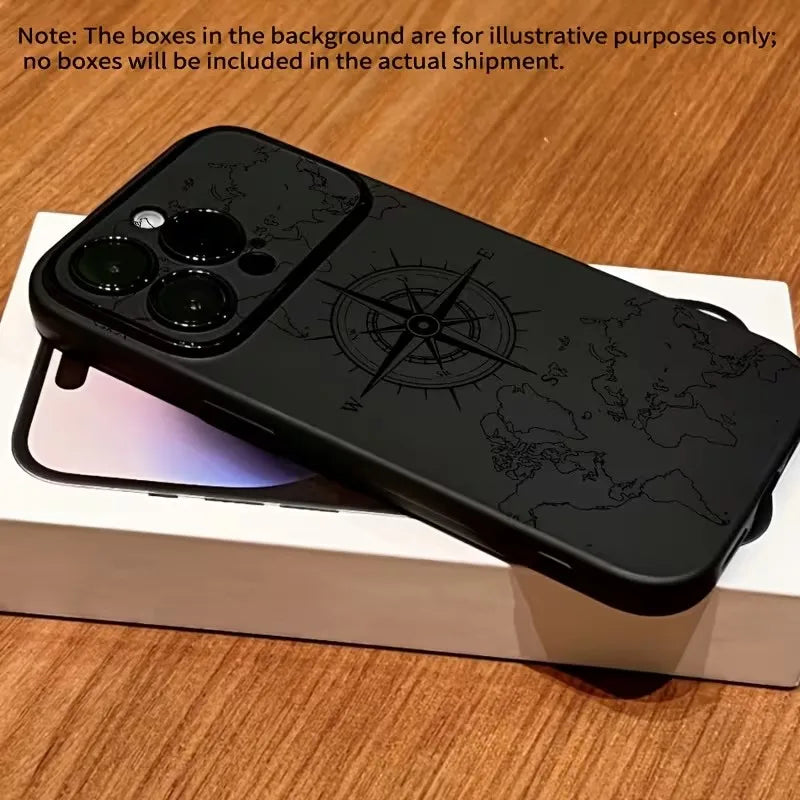 Compass Pattern iPhone Case - Creative Shockproof Soft Protective Cover for iPhone Models