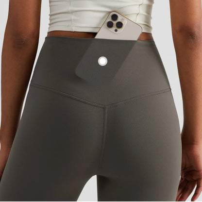 Women's High Waist Yoga Leggings - Soft Butter Fabric Fitness Pants With Back Waist Pocket For Gym & Sports Training